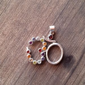 Silver Om Chakra Crystal Pendant